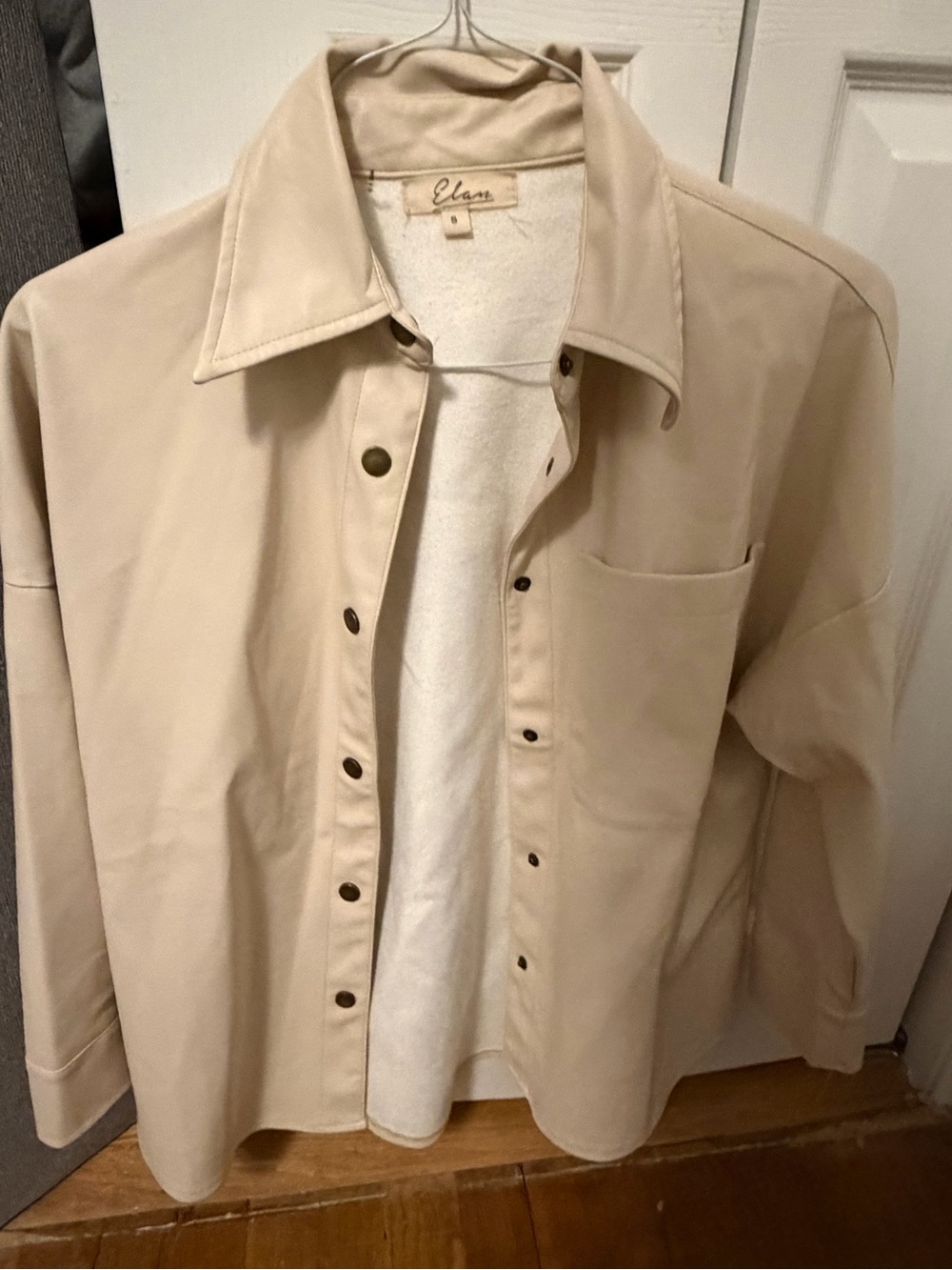 Elan Cream Casual Shirt Jacket